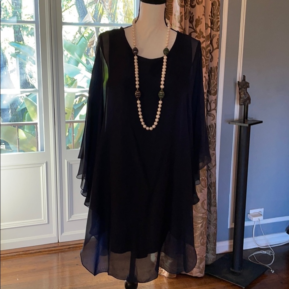 Dreamy navy silk dress